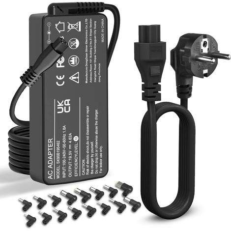 90W Chargeur Universel Ordinateur Portable Compatible avec Dell HP Acer ASUS Lenovo IBM Sony Notebook Ultrabook câble d'alimentation avec 16 astuces (astuces USB-C Non incluses) (1/5)