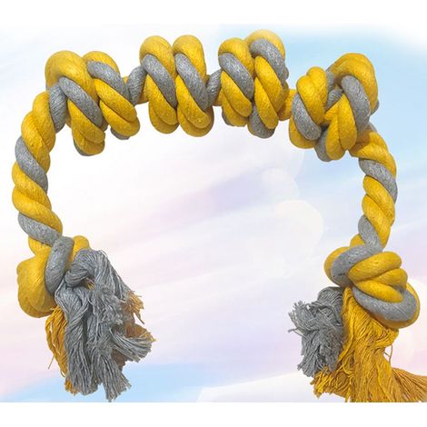 Jouet à mâcher interactif en corde résistante aux morsures pour chiens moyens et grands, pour l'hygiène dentaire. Corde à 6 nœuds. (1/5)