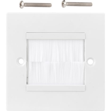 Câble de brosse de prévention de la poussière, plaque murale, couvercle d'insertion de port, panneau de montage de sortie (blanc)