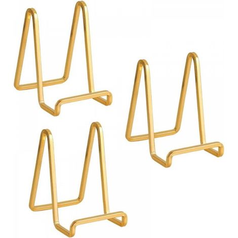 Chevalet Support Presentoir Porte Assiette - 4,5 Pouces Metal Support Assiette Decorative - Support Cadre Photo de Table - Présentoir de Fer pour Plaque  Livre Cuisine  Carte Postale  Art - Or (1/5)