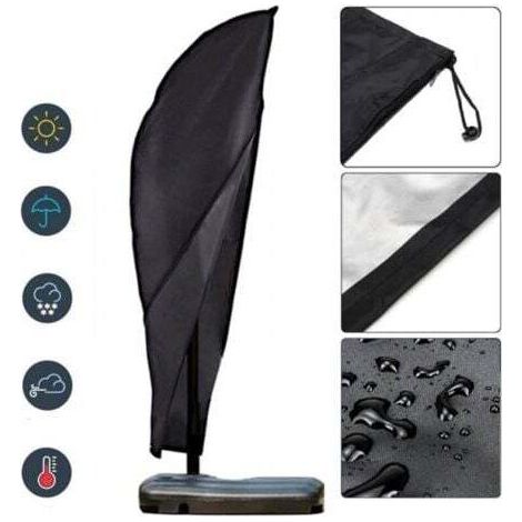 Telo di copertura impermeabile per ombrellone a braccio laterale da 265 cm con chiusura a zip e coulisse. (1/5)