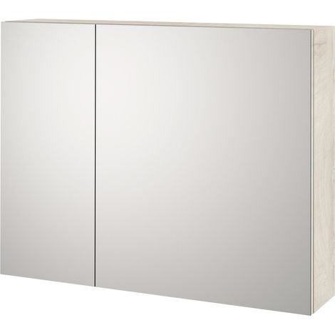 Specchio Contenitore 2 ante VANITY-S rovere alaska in melaminico e vetro e metallo (1/2)