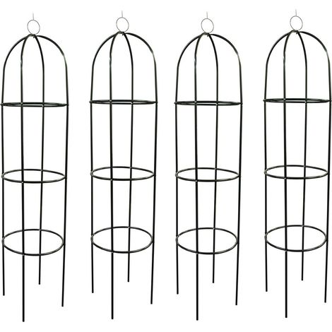 Set of 4 Metal Garden Obelisks