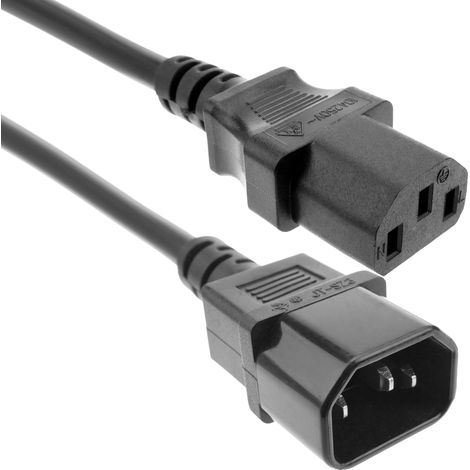 BeMatik - Câble électrique 3x1.5mm² IEC60320 C13-femelle vers C14-mâle 1.8m (1/3)