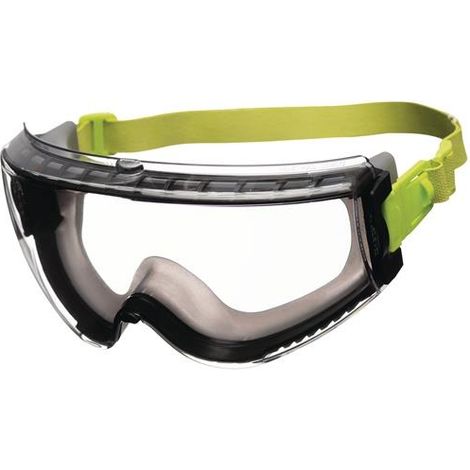 Gafas de seguridad completas Avatar Plus EN166,EN170,UKCA negras/verdes, transparentes con banda de neopreno. (1/2)