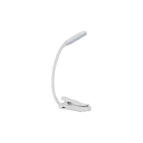 Wiederaufladbare Leselampe mit Schwanenhals und 10 LEDs, flexible Augenschonlampe mit 3 Helligkeitsstufen, ideal zum Lesen bei Nacht, für Leseratten und Kinder (Weiß)