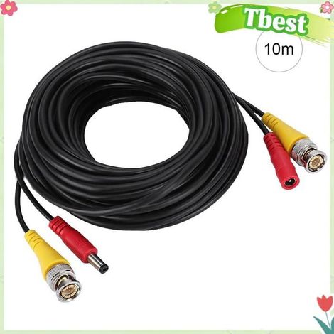 HURRISE Câble de caméra BNC+DC Security Camera Extension Cable For CCTV Video Power Wire informatique video 10 10 m / 32,8 pieds (1/5)