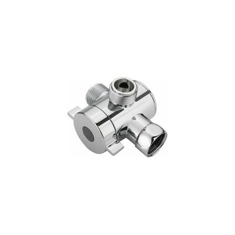Robinet Inverseur Douche Avec Adaptateur T 3 Voies 1/2 Pouce, Montage Sur Bras De Pommeau, Raccord Universel Salle De Bain (1/4)