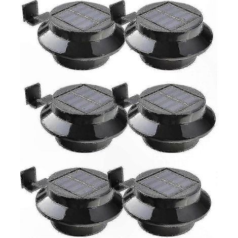 Set mit 6 Solar-LED-Gartenleuchten, schwarz, autarke Außenbeleuchtung, wasserdicht, kabellos, ideal für Terrassen und Gehwege (1/4)