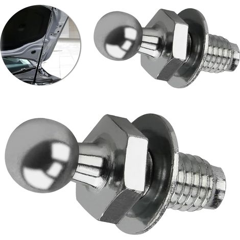 2 Pièces Boulon à Rotule,Boulon à Goujon à Bille,Goupilles à Bille Renforcées pour Vérins à Gaz, Diamètre de Tête Sphérique de 10 mm, Filetage M8, Compatible avec Hayons et Capots de Voitures et Batea (1/5)