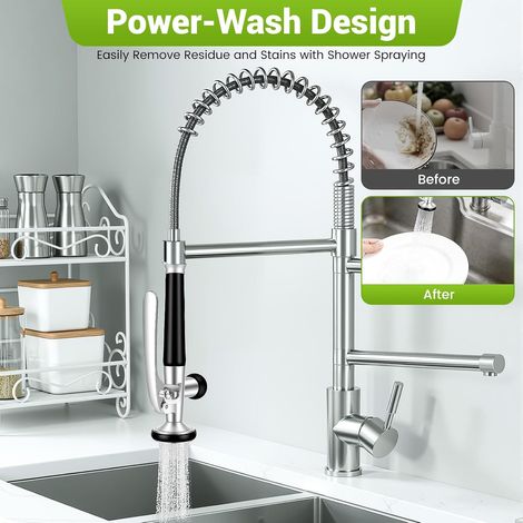 Douchette à main pour lavabo, douchette à vaisselle avec interface G 1/2" douchette professionnelle pour cuisines, salles de bains, restaurants et bars (1/5)