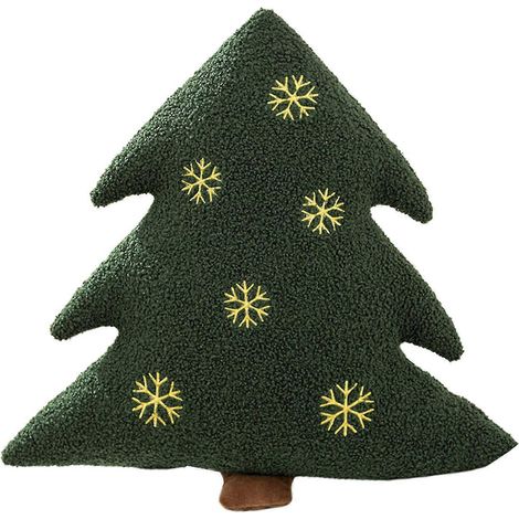 Peluche de Noël Sapin de Noël Bonhomme en pain d'épice Oreiller Coussin Doux Canapé Décoration Peluche Douce Jouet Fête des Fêtes Joyeux F (1/4)