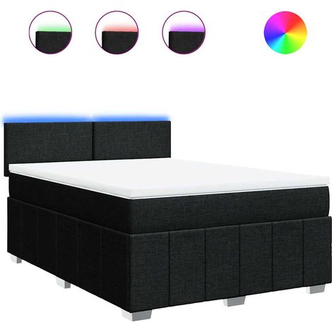 Maison Exclusive - Boxspringbett mit Matratze Schwarz 140x200 cm (1/5)