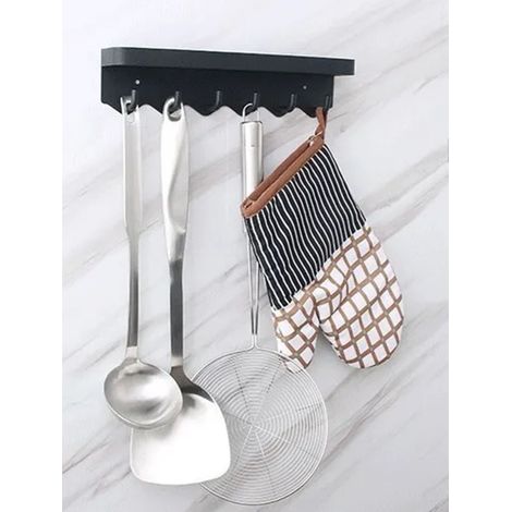 Organisateur de courrier mural en métal étanche, porte-clés décoratif noir pour porte de cuisine ou d'entrée (1/5)