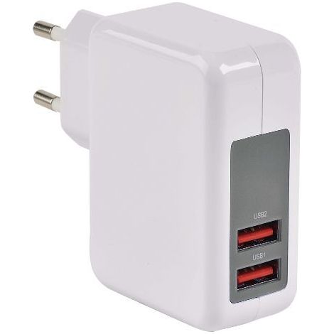 ERARD - CHARGEUR USB sur Secteur 230V - 5V/2.4A (Smart Charge) + 1A