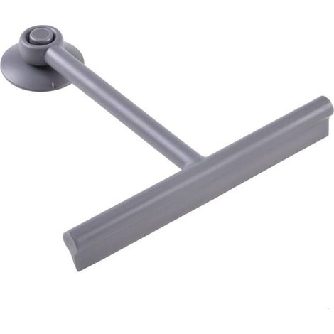 Raclette de douche/nettoyant pour vitres avec support en silicone, nettoyage de salle de bain (gris) (1/5)