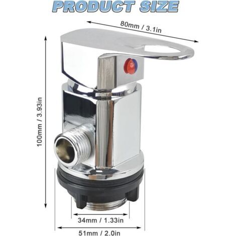 NALOOKAMIC Poignée Unique Robinet Douche pour Lit de Shampoing, Mitigeur Douche en Alliage de Cuivre de 1/2 Pouces, Mitigeur Chaud-Froid Robinet de Douche pour EVier, Bol De Shampoing, Camping-Car (Ar