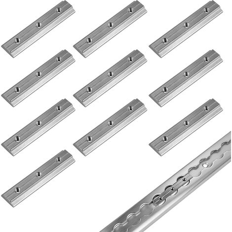 Lot de 10 pierres à rainurer pour rail d'arrimage, accessoires de rail d'arrimage, avec 3 filetages M6, 75 x 18 x 6,5 mm, rail d'arrimage en acier allié, fixation pour camping-car, caravane (1/5)