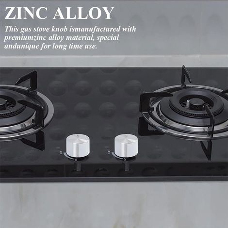Set mit 6 universellen Drehknöpfen für Gaskochfelder - 6 mm, rundes Design - inklusive Verriegelungsschalter - perfekt zur Temperaturregelung von Backofen und Kochfeld.