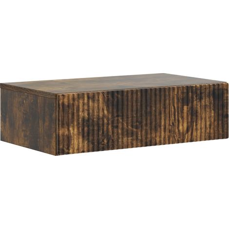 Wall-Mounted Side Table Smoked Oak 59 x 34.5 x 17 cm vidaXL