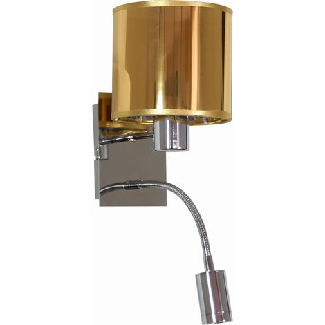SYLWANA LAMPADA DA PARETE 1X40W E14+LED CON INTERRUTTORE CROMO / ORO