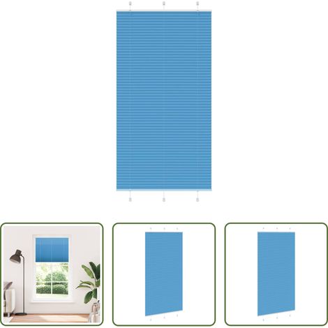 Store zébré - Store plissé bleu 110x200 cm largeur du tissu 109,4cm polyester (1/5)