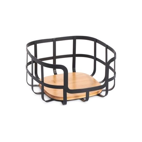 FRUTERO DE ESTILO MADERA Y NEGRO 24X24X12