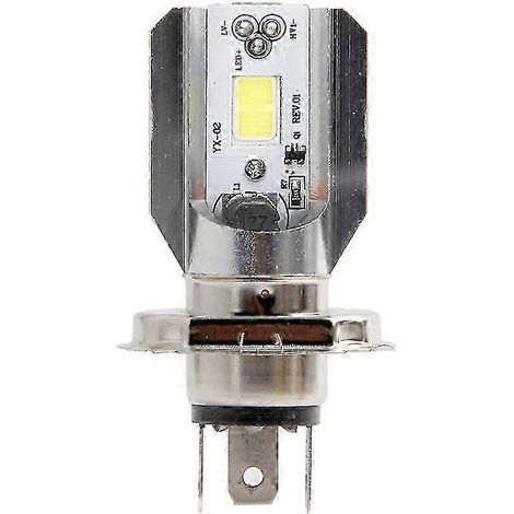 Ampoule LED H4 6V 8W pour phare de moto/scooter, 1000 lm, 6000K, accessoire moto/quad, feu antibrouillard pour toutes les motos. (1/5)