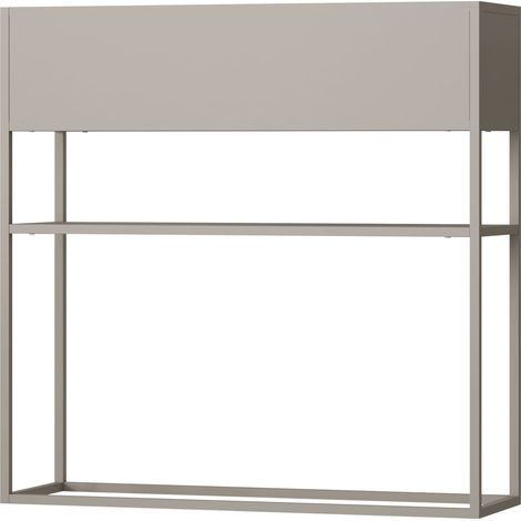 Porte-plantes style intemportel support surélevé avec étagère 80 x 80 x 25 cm gris clair