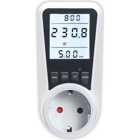 Wattmètre Prise Compteur d'Énergie, Consommation avec 7 Modes Surveillance,Prise Consommation Electrique pour Économie d'Energie,Écran LCD Rétroéclairé (1/5)