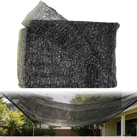 2m x 3m Garden Mesh Shade Cover for Greenhouse Patio Black (1/2)