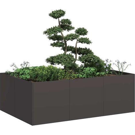 Pflanzkübel Schwarz 120x80x40 cm Stahl