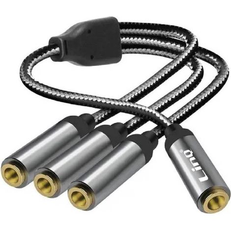 Trade Shop - Cable Adaptador De Sonido Jack De 3.5mm De 3,5 Mm Cable 3x 3,5 Mm Femenino F1f3 - (1/5)