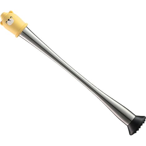 Pilon professionnel avec poignée confortable, pilon professionnel facile à utiliser en acier inoxydable pour bar, jaune, 30 cm/11,8 pouces (1/5)