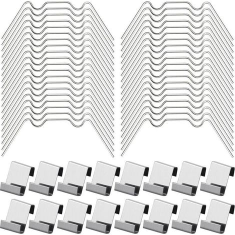100Pcs Clips de Vitrage pour Serre Inclure 50Type W Serre Pinces en Acier Inoxydable et 50 Clips de Type Z pour Vitre de Serre (1/4)