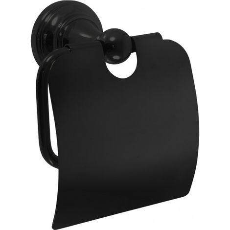 Dérouleur papier toilette rétro MORAVA en laiton noir 13,65x 7,85 x14,55 cm (1/2)