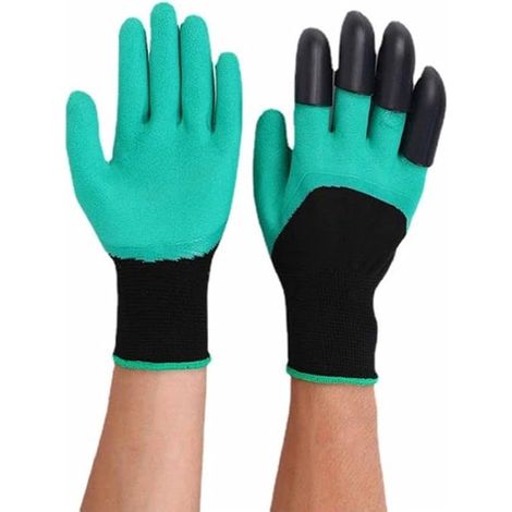 par de guantes de jardinería con garras y guantes de plantación para cavar (1/2)