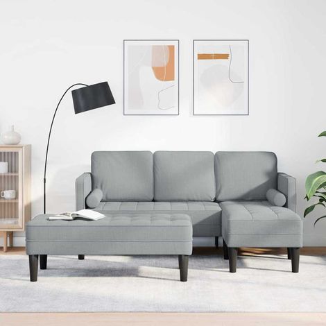 Set di divani 2 pz Grigio chiaro Poliestere vidaXL (1/5)