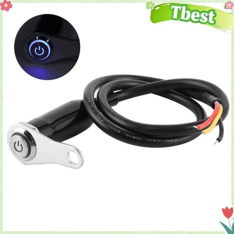 Tbest Bouton du guidon Commutateur de Guidon de Moto en Acier Inoxydable 12V Bouton Poussoir de auto commutateur 1 interrupteur (1/5)