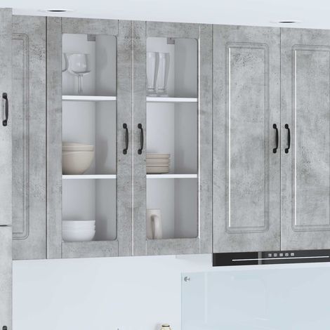 Küchenschrank mit Tür Beton Grau 40 x 31 x 100 cm Holzwerkstoff