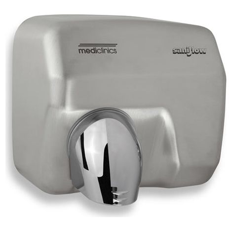 Asciugamani Elettrico Aria Calda Automatico in Acciaio Satinato Mediclinics Saniflow E05Acs