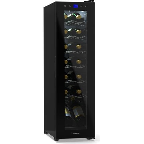 Klarstein Shiraz 14 Slim Uno nevera para vino 14 botellas 5 - 18 °C Control táctil