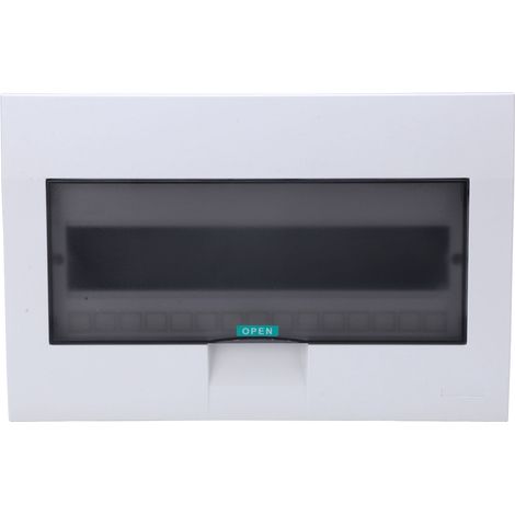 Coffret électrique encastrable mural 15 modules avec rail DIN, protection disjoncteurs, boîtier de répartition intérieur pour tableau électrique, 15 voies. (1/5)
