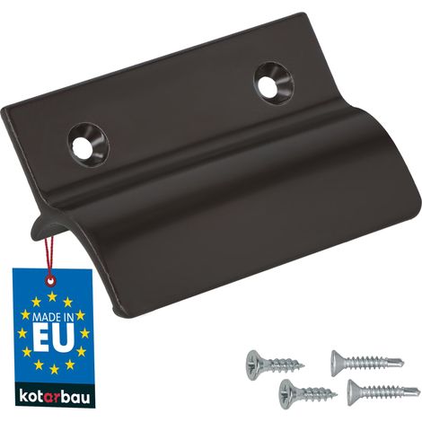 KOTARBAU® Poignée Extérieure Porte Fenetre 65 x 45 mm - Aluminium - Poignee de Baie Vitree Coulissante - Poignée de Porte de Terrasse avec Entretoise - Marron (1/4)