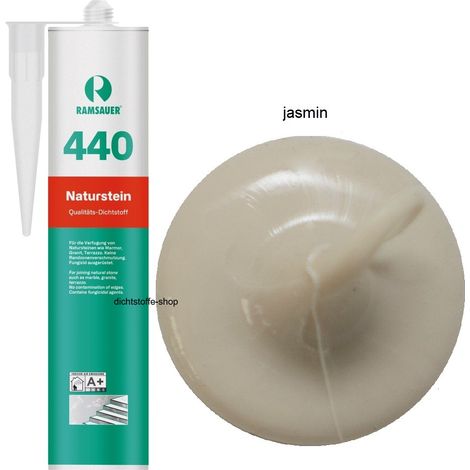 Ramsauer 440 Naturstein Silikon Fugen Dichtstoff 310ml Kartusche jasmin (1/5)