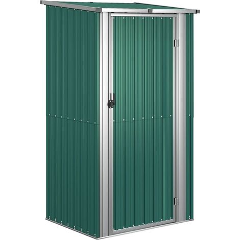 Casetta da giardino casetta per capanni casetta per ripostigli casetta per attrezzi da esterno robusta 118,5 x 97 x 209,5 cm acciaio zincato verde 020022344