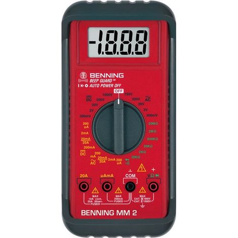 BENNING Multimeter  MM 2  0,1 mV-750  V AC,  0,1 mV-1000  V DC  - MM  II 044028