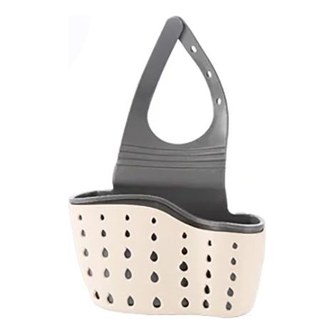Panier égouttoir d'évier Rangement à la maison panier de vidange porte-évier de cuisine éponge de savon réglable Shlf panier(Beige) (1/4)