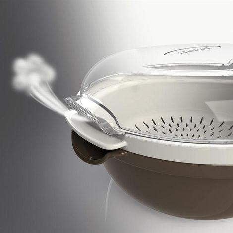 Cuiseur à vapeur - Cooky - D 25 x H 12,5 cm - Taupe - Livraison gratuite (1/3)