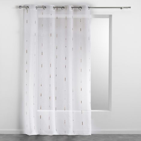 Panneau a oeillets 140 x 280 cm voile sable fils chenille chenilla Naturel (1/3)